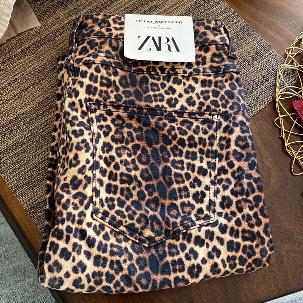 Leopard Print Skinny Jeans - Zara